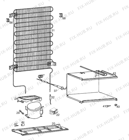 Взрыв-схема холодильника Zanussi ZK206-1R - Схема узла Cooling system 017