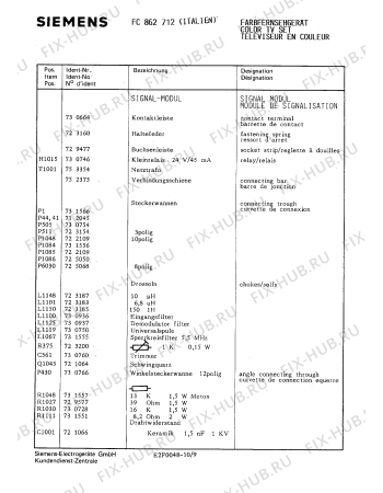 Схема №7 FC825712 с изображением Сервисная инструкция для телевизора Siemens 00535143