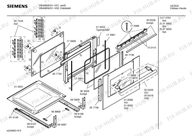 Схема №3 HB40856 с изображением Фронтальное стекло для духового шкафа Siemens 00218592