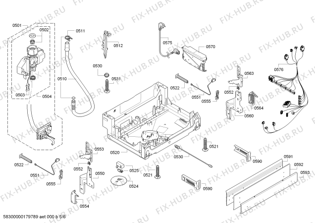 Схема №3 SN45N583EU с изображением Передняя панель для посудомойки Siemens 00790761