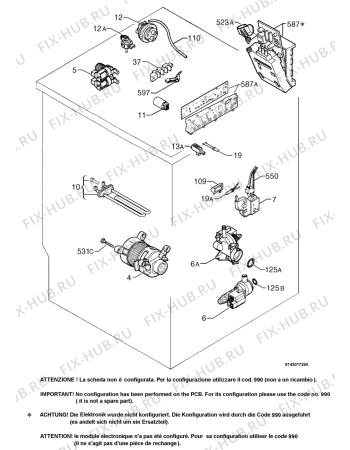 Взрыв-схема стиральной машины Privileg 577716_20190 - Схема узла Electrical equipment 268