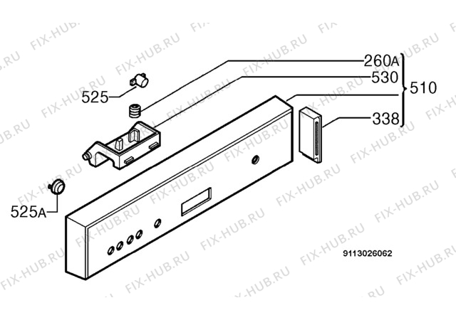 Взрыв-схема посудомоечной машины Faure LVI764W - Схема узла Command panel 037