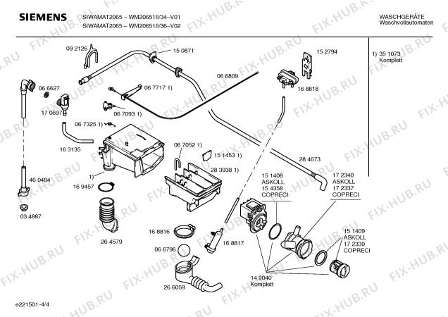 Схема №3 WM20651II SIWAMAT 2065 с изображением Панель управления для стиралки Siemens 00353290