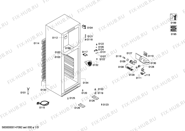 Схема №3 KD39VX40 с изображением Дверь для холодильника Siemens 00249442