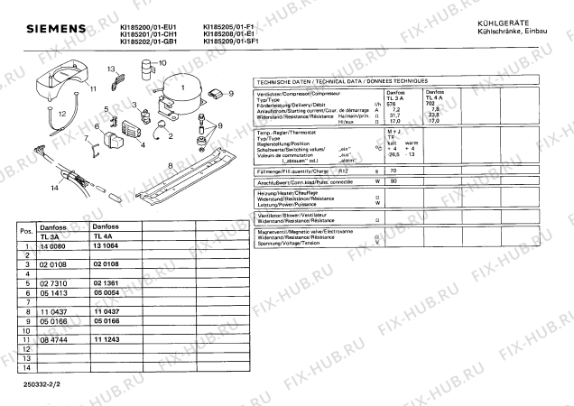 Взрыв-схема холодильника Siemens KI185205 - Схема узла 02