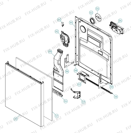 Взрыв-схема посудомоечной машины Asko D5132 XL NO   -White Bi (337803, DW70.5) - Схема узла 05