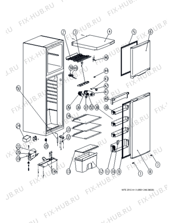 Схема №1 WTE2512A+W с изображением Фитинг для холодильника Whirlpool 482000018564