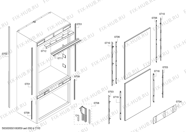 Схема №9 T36BB820SS Thermador с изображением Поднос для холодильной камеры Bosch 00687208