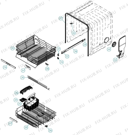 Взрыв-схема посудомоечной машины Gorenje PRODW 14FCI UK   -SS FS (338862, DW70.C) - Схема узла 02