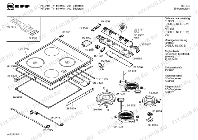 Схема №2 T4141N0 KIT 2/19 с изображением Инструкция по эксплуатации для духового шкафа Bosch 00521799
