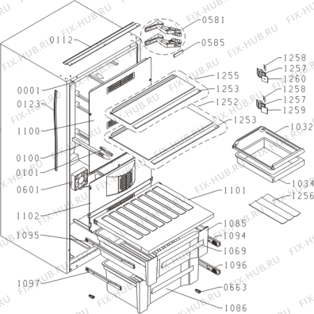 Схема №1 GDR66122Z/01 (312741, HKI2028BF) с изображением Ящичек для холодильника Gorenje 331999