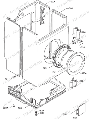 Взрыв-схема стиральной машины Rex JET600 - Схема узла Cabinet + armatures