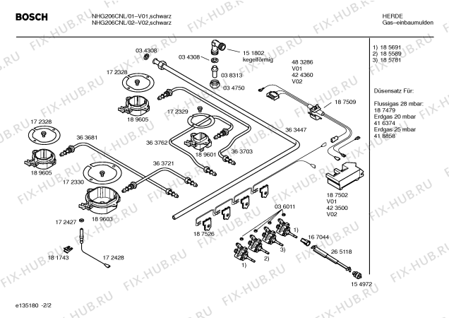 Взрыв-схема плиты (духовки) Bosch NHG206CNL Bosch - Схема узла 02