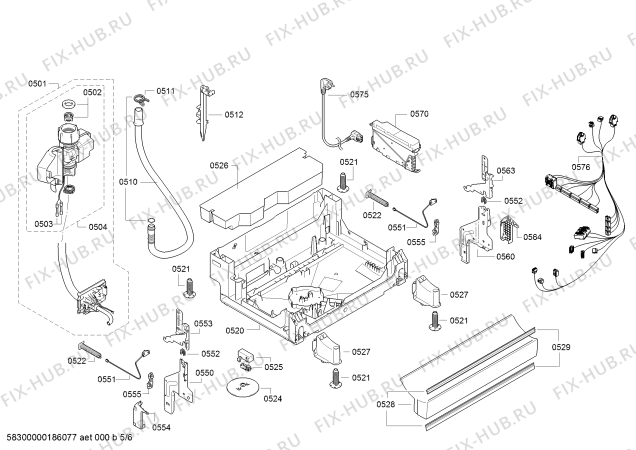Взрыв-схема посудомоечной машины Siemens SN28D200EU extraKLASSE, iQ300 - Схема узла 05