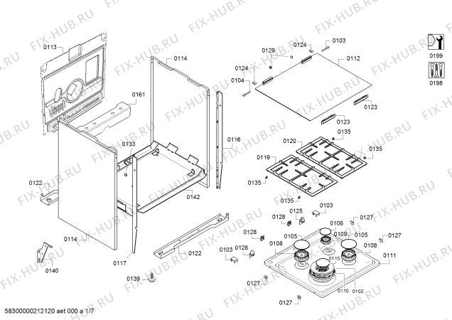 Схема №5 HXS59II51N с изображением Панель управления для плиты (духовки) Bosch 11028801