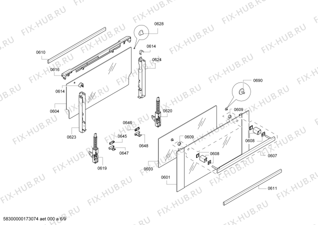Схема №5 U15E52N5AU с изображением Каталитическая панель для духового шкафа Bosch 00743769