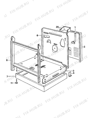 Взрыв-схема плиты (духовки) Electrolux VM671W1 - Схема узла Upper oven