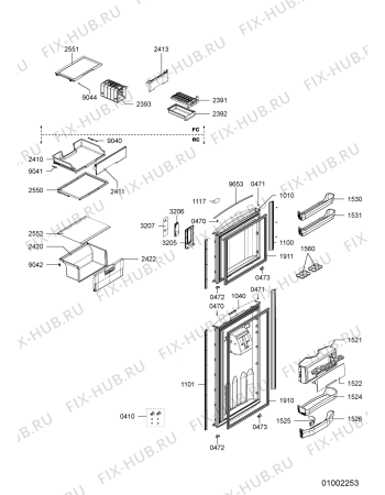 Схема №2 WTS4445 A+NFS с изображением Дверца для холодильной камеры Whirlpool 482000004137
