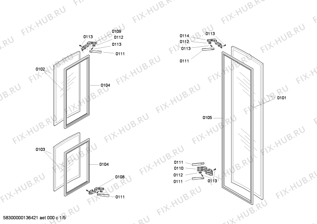 Схема №3 RW496260 с изображением Крышка для холодильника Bosch 00682245