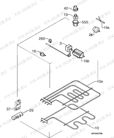 Взрыв-схема плиты (духовки) Zoppas P55AES - Схема узла Electrical equipment 268