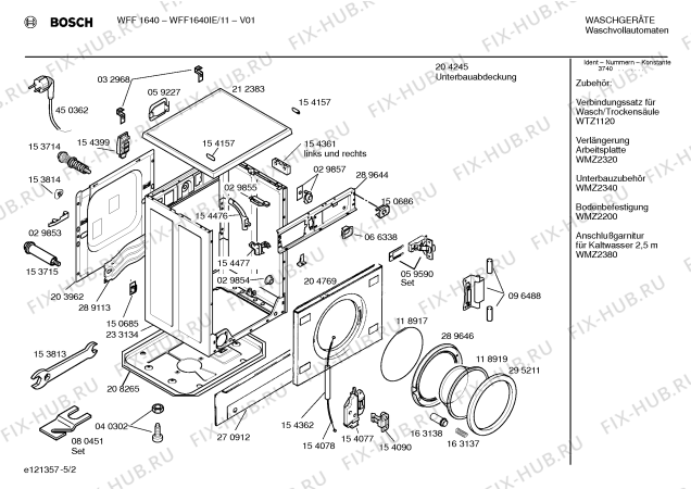 Схема №4 WFF1640IE WFF1640 с изображением Ручка для стиральной машины Bosch 00261709
