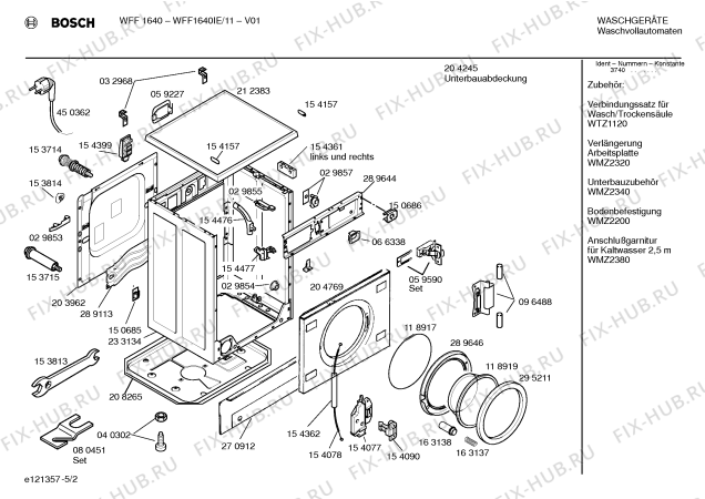 Схема №4 WFF1640IE WFF1640 с изображением Инструкция по эксплуатации для стиралки Bosch 00519430