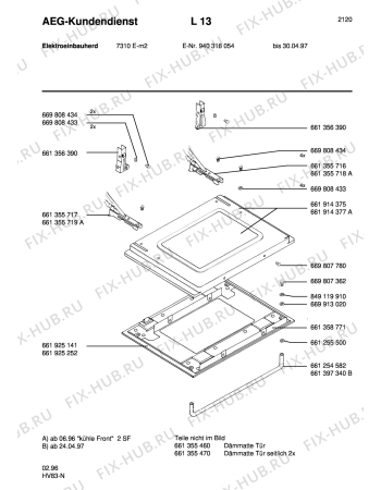 Взрыв-схема плиты (духовки) Aeg 7310E-M - Схема узла Section3