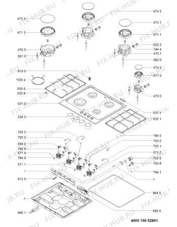 Схема №2 GMA 6411/IX с изображением Запчасть для электропечи Whirlpool 481010575172