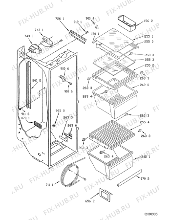 Схема №8 ARG 458/WP с изображением Панель ящика для холодильной камеры Whirlpool 481944278241