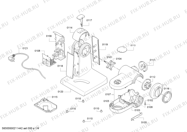 Схема №2 MUM48R1 с изображением Панель для электрокомбайна Bosch 00654443