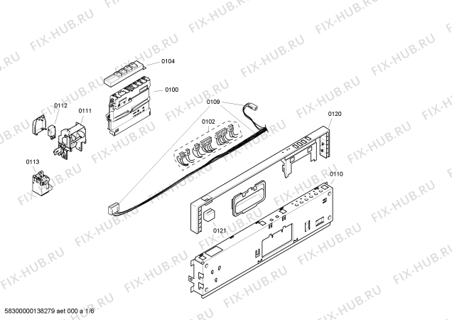 Схема №5 SRV43M23RU с изображением Модуль управления для посудомоечной машины Bosch 00642793