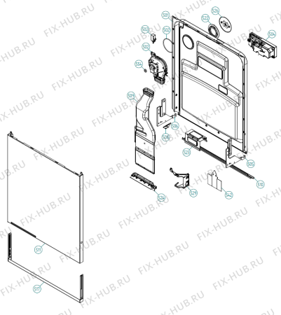 Взрыв-схема посудомоечной машины Pelgrim GVW693ONY-P01 XL NL   -Black FI Soft (341760, DW70.3) - Схема узла 05