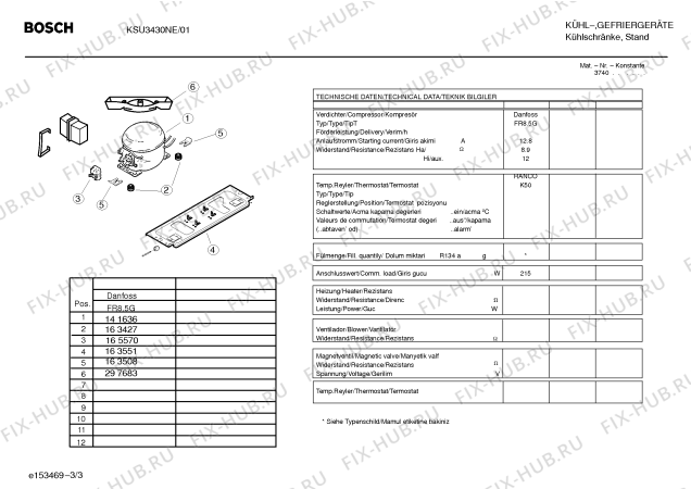 Схема №3 KSU3430NE с изображением Дверь для холодильной камеры Bosch 00235223