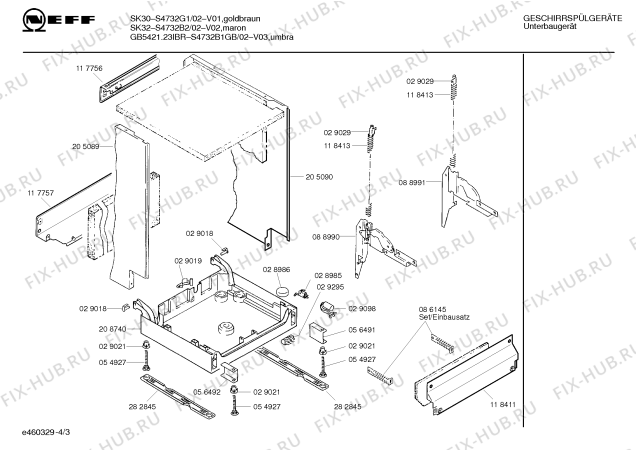 Схема №2 S4732G1 SK30 с изображением Панель для посудомоечной машины Bosch 00285225