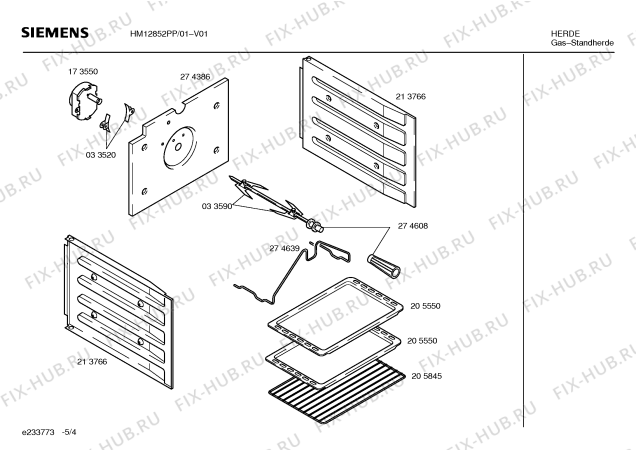Схема №5 HM12852PP с изображением Инструкция по эксплуатации для плиты (духовки) Siemens 00528855