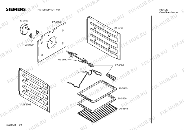 Схема №5 HM12852PP с изображением Решетка для электропечи Siemens 00360012