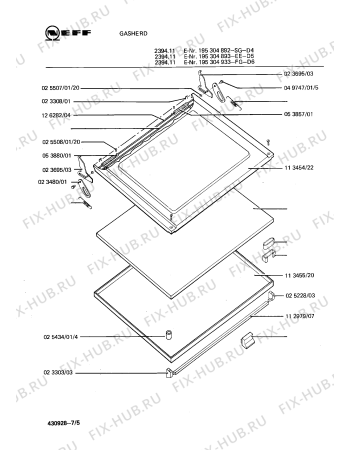 Взрыв-схема плиты (духовки) Neff 195304893 2394.11 - Схема узла 05
