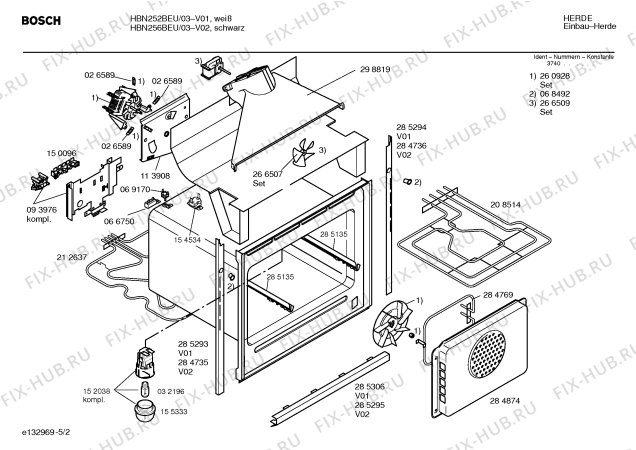 Схема №3 HBN256BEU с изображением Инструкция по эксплуатации для духового шкафа Bosch 00522897