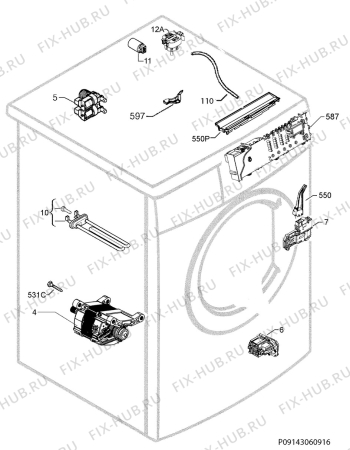 Взрыв-схема стиральной машины Electrolux EWF1273S - Схема узла Electrical equipment 268