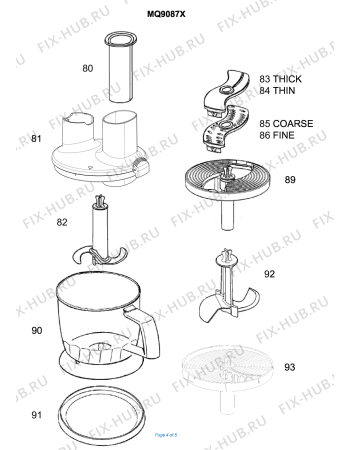 Взрыв-схема блендера (миксера) BRAUN Multiquick 9 MQ 9087X - Схема узла 4