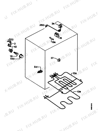 Взрыв-схема плиты (духовки) Zanussi BNN314 - Схема узла Electrical equipment