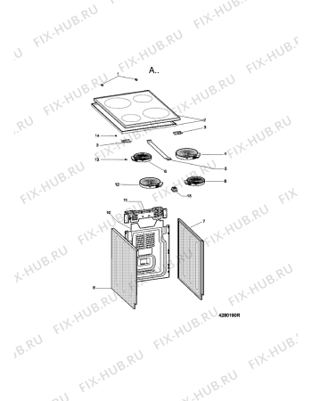 Схема №3 ACMT 5531/WH с изображением Дверка для электропечи Whirlpool 488000386407