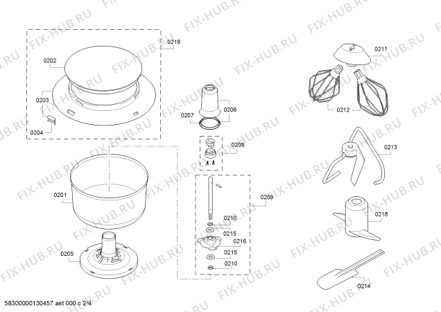Схема №3 MUZ7FA2 с изображением Толкатель для кухонного комбайна Bosch 00269286