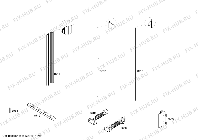 Схема №5 CIB36MIIR1 KF 1901 VI с изображением Крепеж для холодильника Bosch 00246402