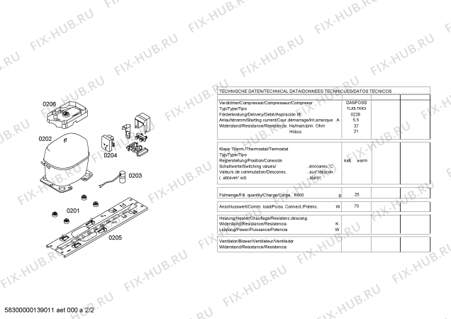 Взрыв-схема холодильника Siemens KT14LV30 - Схема узла 02