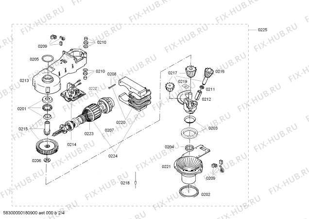 Взрыв-схема кухонного комбайна Bosch MUM48A11 - Схема узла 02