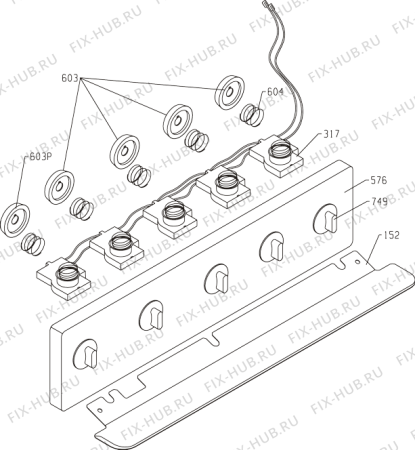 Схема №1 4CGB440B (187697, K51E1-N4ND) с изображением Клавиша для духового шкафа Gorenje 188959