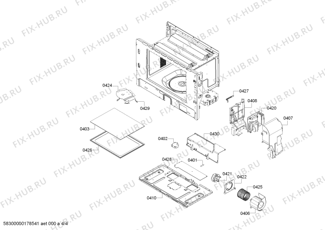 Схема №4 HF25M5L2X с изображением Дверь для плиты (духовки) Siemens 00686436