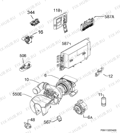 Схема №5 F56602IM0P с изображением Блок управления для посудомоечной машины Aeg 973911424318088