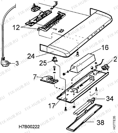 Взрыв-схема вытяжки Arthurmartinelux AFT641N1 - Схема узла Functional parts